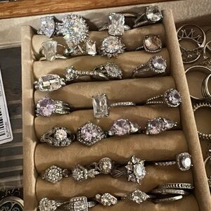 Elegant Silver and Moissanite  Rings